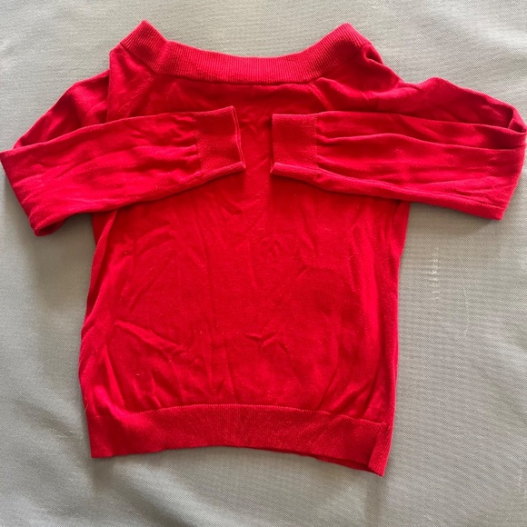 Lauren Ralph Lauren Red Cotton Buckle Neck Detail Long Sleeve Sweater M - Picture 6 of 6